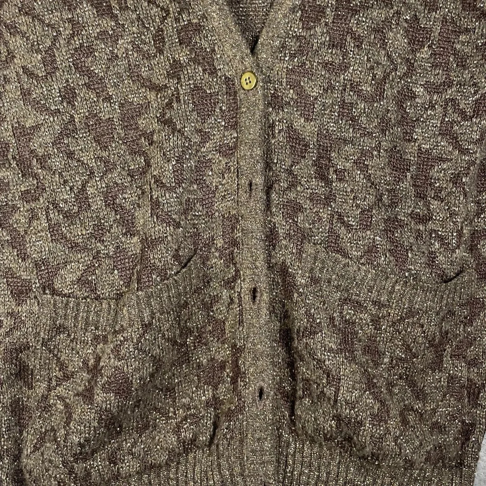 Diane VonFurstenberg Cardigan Womens M/L Vintage Shimmer Metallic Holiday Warm - Picture 4 of 9